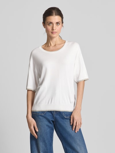 Liu Jo White Strickpullover mit Rundhalsausschnitt Weiss 4