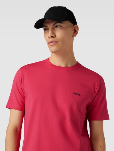 BOSS Green T-Shirt mit Label-Print Pink 3
