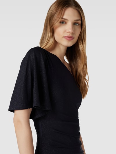 Christian Berg Cocktail Abendkleid mit One-Shoulder-Träger Marine Melange 3