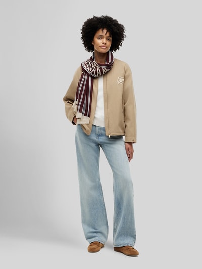 Tommy Hilfiger Sjaal van mix van modal en katoen met logo-opschrift Middenbruin - 1