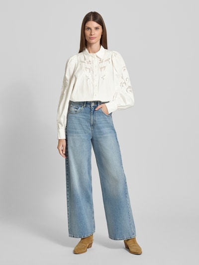 YAS Relaxed fit blouse met borduursel, model 'ZIMIA' Wit - 1