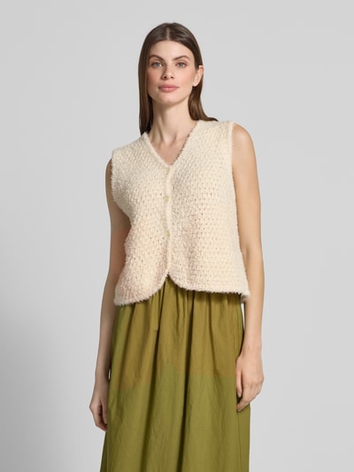 American Vintage Strickjacke in Bouclé-Optik Modell 'CYANBAY' Offwhite 4