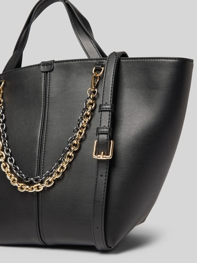 Seidenfelt Handtas met ketting, model 'LAINIO' Zwart - 3