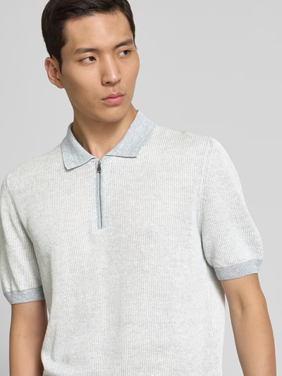 GRAN SASSO Regular Fit Poloshirt mit Reißverschluss Hellgrau 3