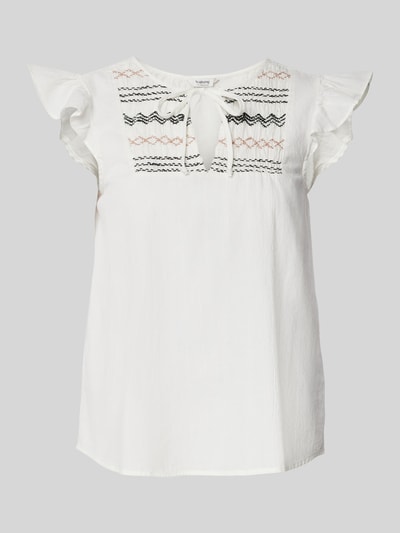 B.Young Top bluzkowy o kroju regular fit z wycięciem w kształcie łezki Złamany biały 2