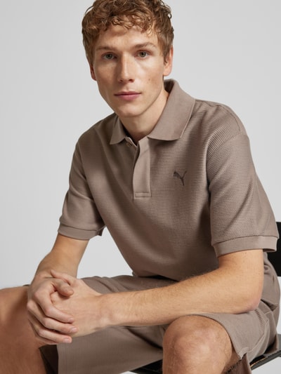 PUMA PERFORMANCE Koszulka polo o kroju relaxed fit z wyhaftowanym logo Szarobrązowy 3