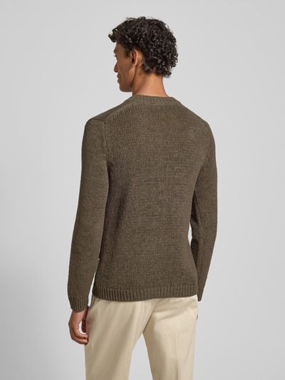 Marc O'Polo Regular Fit Strickpullover aus Baumwoll-Mix Dunkelbraun 5