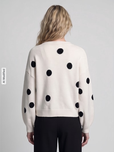 ONLY Regular Fit Pullover mit Rundhalsausschnitt Modell 'RICA' Ecru 5