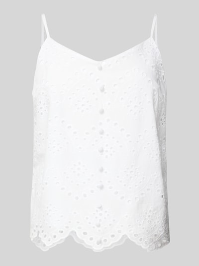 Pieces Relaxed Fit Blusentop aus reiner Baumwolle Modell 'VILDE' Weiss 2