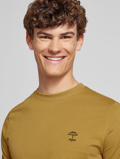 Blend T-Shirt mit geripptem Rundhalsausschnitt Modell 'JENS' Khaki 3
