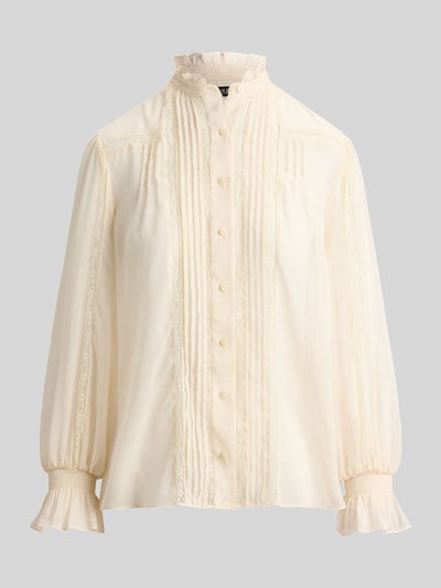 Lauren Ralph Lauren Regular Fit Langarmbluse mit Spitzenbesatz Sand 2