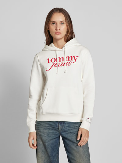 Tommy Jeans Regular Fit Hoodie mit Label-Print Offwhite 4