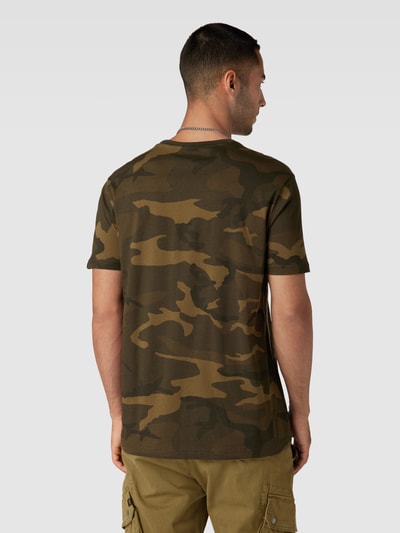 Alpha Industries T-Shirt mit Allover-Muster Modell 'BASIC' Oliv 5