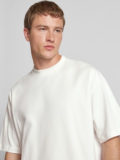 PROHIBITED Oversized T-Shirt mit geripptem Rundhalsausschnitt Offwhite 3
