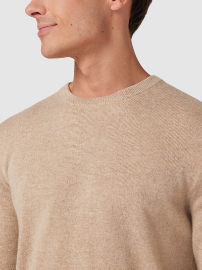 Matinique Gebreide pullover van kasjmier, model 'MAmordy' Zand - 3