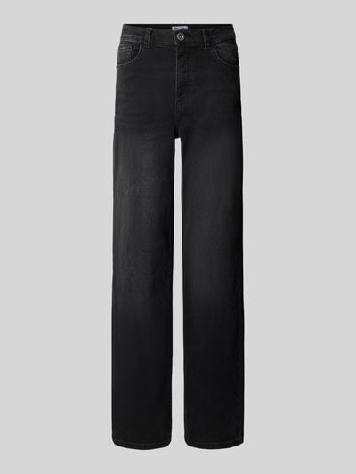 Produktfoto, Relaxed Fit Jeans aus Baumwoll-Mix Modell 'YARA' von Cars Jeans in Schwarz, 5-Pocket-Design, glatte Struktur, neutraler Hintergrund.