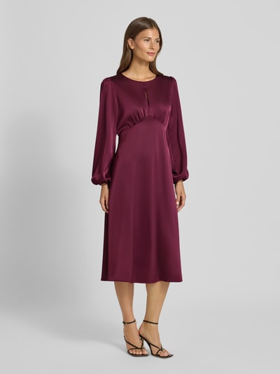 Christian Berg Woman Selection Midi-jurk van satijn met druppelvormige hals Prune - 1
