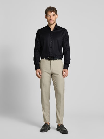 ETERNA Koszula biznesowa o kroju regular fit z Uni Solid Czarny 1