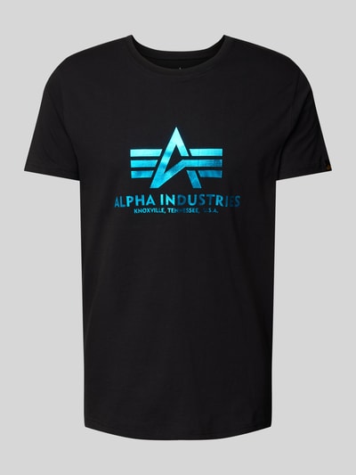 Alpha Industries T-Shirt mit Label-Print Metallic Blue 1