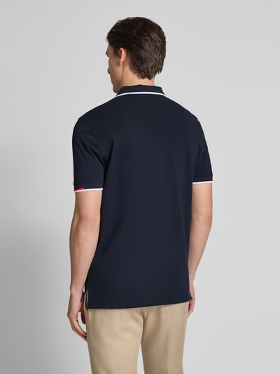 Christian Berg Men Poloshirt mit kurzer Knopfleiste und Label-Prints Marine 5