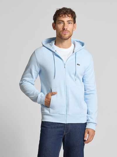 Lacoste Bluza rozpinana o kroju regular fit z mieszanki bawełny Jasnoniebieski 4