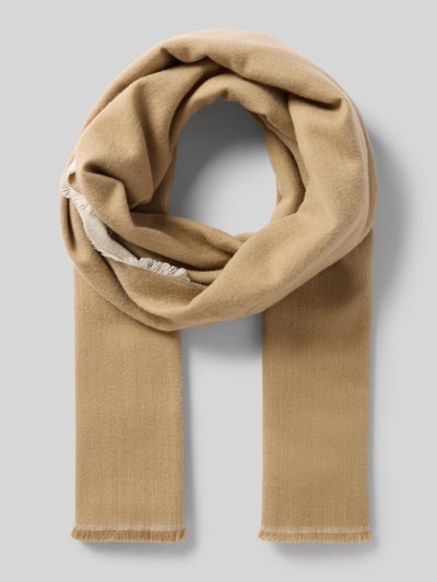 BOSS Orange Sjaal van katoenmix met wolmix, model 'JOELY' Lichtbruin - 2