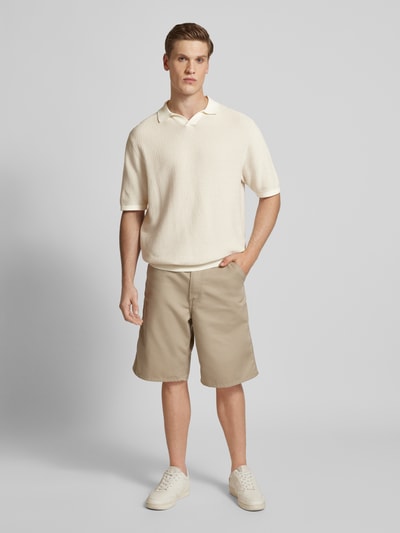 Jack & Jones Koszulka polo kroju regular fit z fakturowanym wzorem model ‘MYKONOS’ Beżowy 1