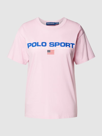 Polo Sport T-shirt z nadrukiem z logo Różowy 2