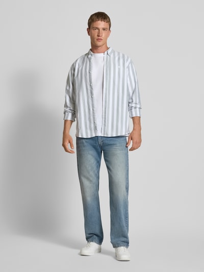 Levi's® Relaxed straight fit jeans in used-look, model '555' Lichtblauw - 1