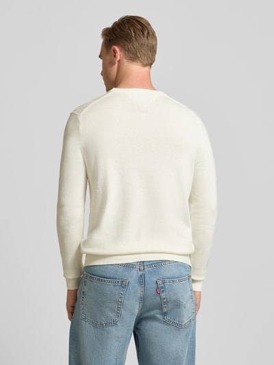 Tommy Hilfiger Regular Fit Strickpullover aus Baumwoll-Kaschmir-Mix Offwhite 5