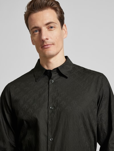 ARMANI EXCHANGE Regular Fit Business-Hemd mit Kentkragen Modell 'CAMICIA' Oliv 3