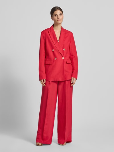Christian Berg Woman Selection Wide Leg Hose aus Leinen-Mix mit Gürtel Rot 1