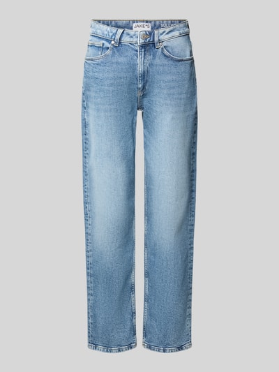 Produktfoto, hellblaue Straight Fit Jeans aus Baumwoll-Mix von Jake*s, strukturierte Denim-Optik, Damen Straight Fit Jeans von Jake*s Casual