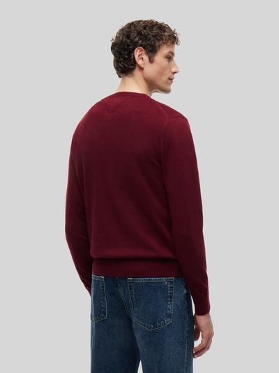 Tommy Hilfiger Regular Fit Pullover aus Baumwoll-Kaschmir-Mix Bordeaux 5