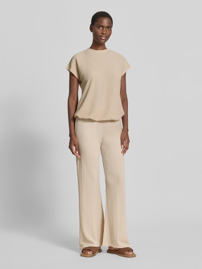Christian Berg Woman T-Shirt mit Strukturmuster und Rundhalsausschnitt Beige 1