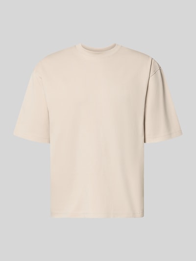 Produktfoto, Relaxed Fit T-Shirt aus reiner Baumwolle von JAKE*S STUDIO MEN in Beige, Rundhalsausschnitt, Halbarm, glatte Struktur