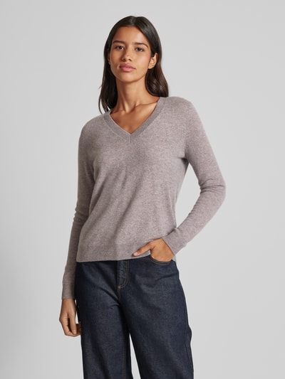 Christian Berg Woman Gebreide pullover met ribboorden Taupe gemêleerd - 4