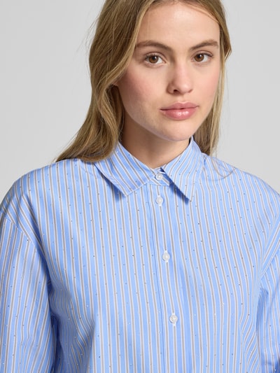 s.Oliver RED LABEL Regular fit overhemdblouse met katoen Lichtblauw - 3