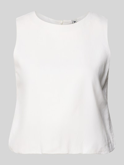 Produktfoto, Regular Fit Top aus Viskose-Leinen-Mix Modell 'GOA' van Only, effen wit, ballon ronde zoom, flammé textuur