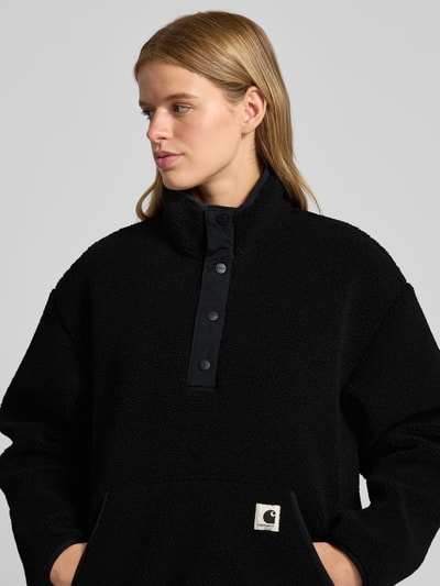 Carhartt Work In Progress Fleecepullover met opstaande kraag en kangoeroezak, model 'ELLIOT' Zwart - 3