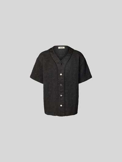 ISNURH Freizeithemd mit V-Ausschnitt Black 2