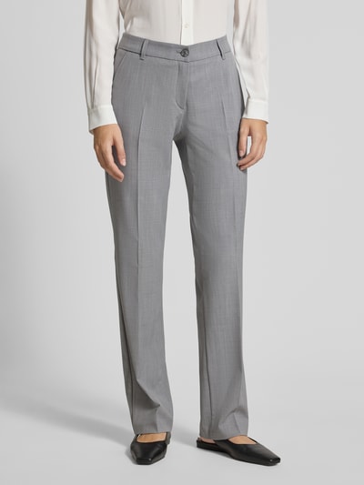 Brax Straight fit stoffen broek met schapenwol, model 'Maron' Lichtgrijs - 4