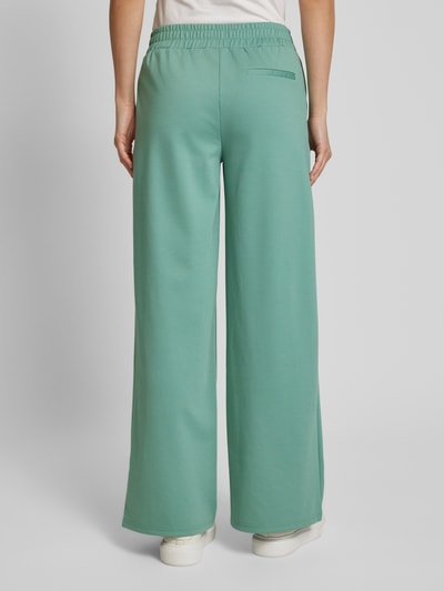 ICHI Wide leg stoffen broek met bandplooien, model 'Kate' Mintgroen - 5