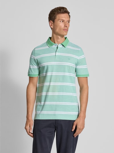 Fynch-Hatton Regular Fit Poloshirt mit Label-Stitching Hellgruen 4