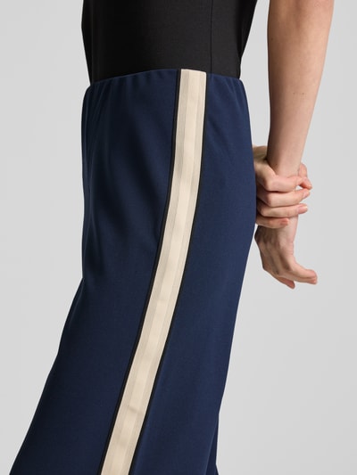 Vero Moda Wide leg sweatpants met contraststrepen, model 'BERLIN' Marineblauw gemêleerd - 3