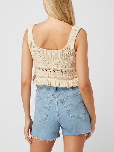 EDITED Crop Top mit Volants Modell 'Jardis' Beige 5