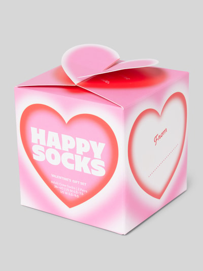 Happy Socks Socken mit Label-Schriftzug Modell 'Valentine’s Gift' im 2er-Pack Pink 3