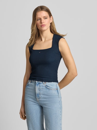Tommy Jeans Slim Fit Top mit Frill Marine 4