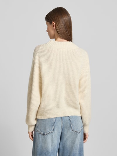 American Vintage Sweter z dzianiny o kroju oversized ze stójką Złamany biały melanż 5