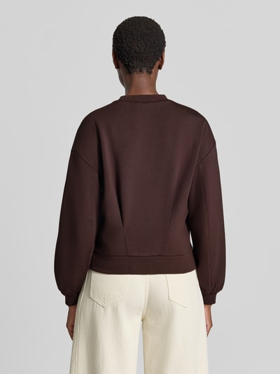 Armani Exchange Regular Fit Pullover aus Viskose-Mix Dunkelbraun 5